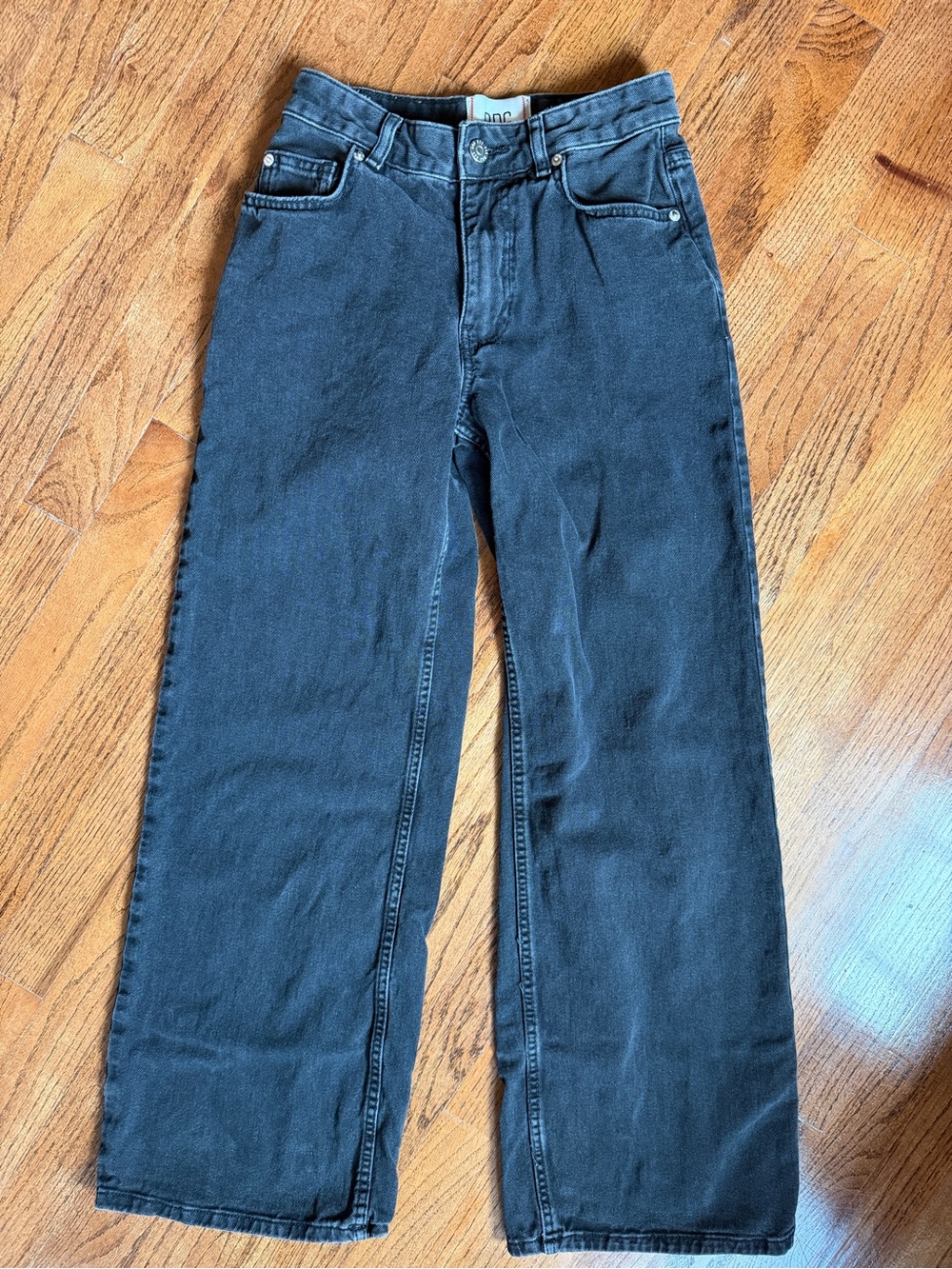 BDG Urban Outfitters High Rise Straight Leg Jeans Size 24 Washed Black